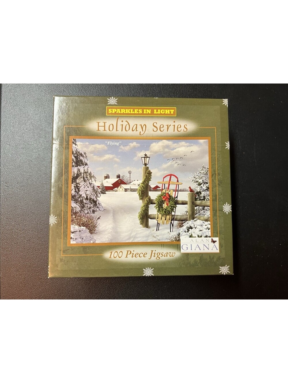 Lot Of 2 Small Christmas Puzzles Farmhouse Snow Snowman Winter 100 Pieces 9x12”